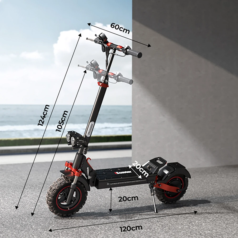 iScooter iX5S Electric Scooter, 1000W Motor, 48V 15Ah Battery, 10-inch Tire, 25km/h Max Speed, 65km Range, Dual Disc Brakes, Front & Rear Shock Absorbers