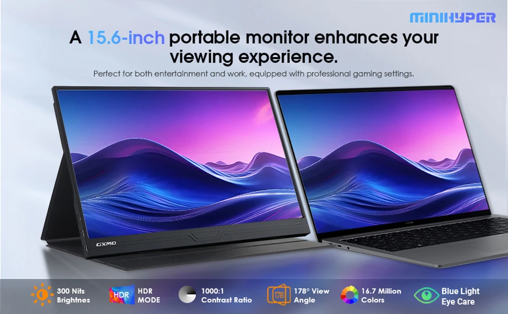 GXMO G156F Portable Monitor 15.6in IPS Screen 1920*1080 HDR