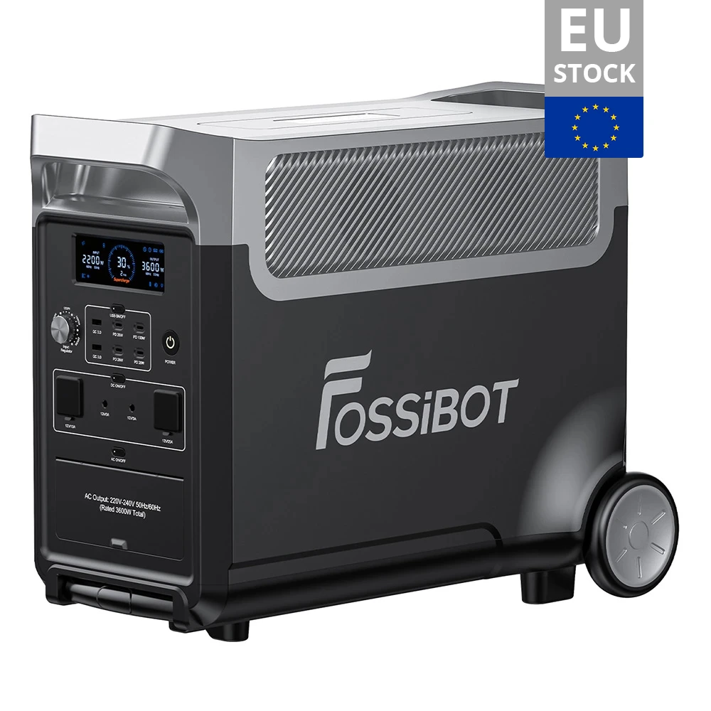 FOSSiBOT F800 Portable Power Station, 512Wh LiFePO4 Solar Generator, 3500 Times Cycle, 800W AC Output, 200W Max Solar Input, 8 Outlets, DC6530, 2xUSB-A, 3xType-C, AC Output, LCD Display, Fully Recharged in 1.2 Hours, LED Light - Green