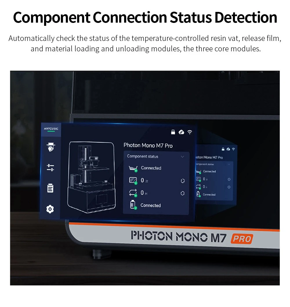 Anycubic Photon Mono M7 Pro Resin 3D Printer, 0.1mm Layer Height, 170mm/h Print Speed, 14K COB LighTurbo 3.0 Source, 10.1