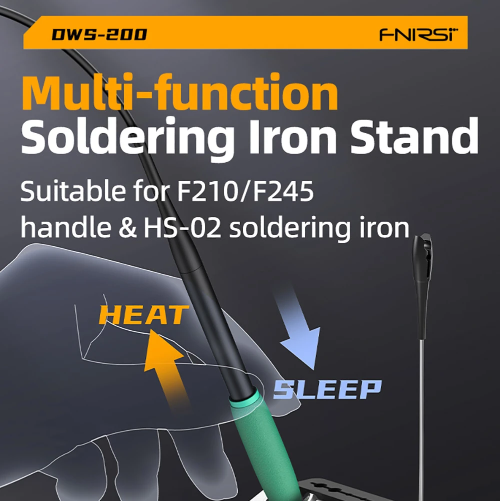 FNIRSI DWS-200 F210 Standard 200W Digital Soldering Iron Station Kit, with 1 Iron Tip and 2 Helping Hands, Temp Value & Curve Mode, 3 Temperature Storage, Full-Color Display