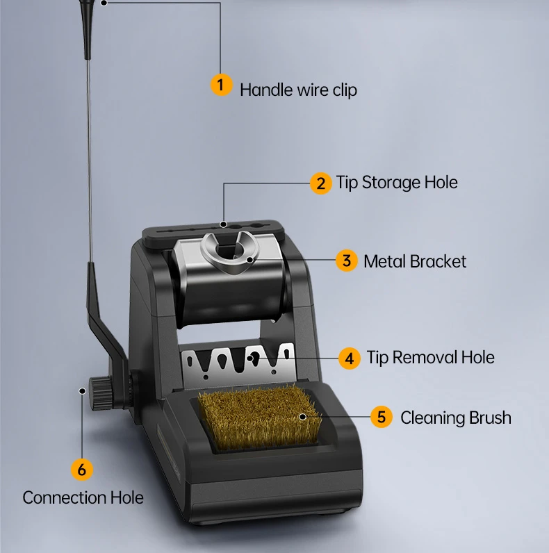 FNIRSI DWS-200 F210 Standard 200W Digital Soldering Iron Station Kit, with 1 Iron Tip and 2 Helping Hands, Temp Value & Curve Mode, 3 Temperature Storage, Full-Color Display