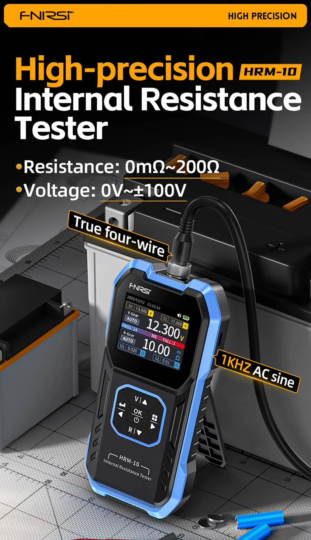 FNIRSI HRM-10 Battery Voltage Internal Resistance Tester