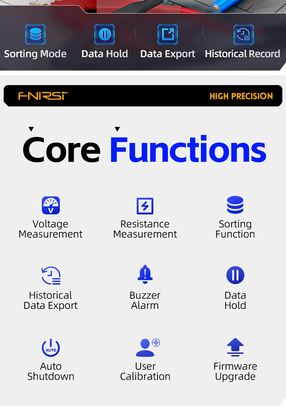 FNIRSI HRM-10 Battery Voltage Internal Resistance Tester