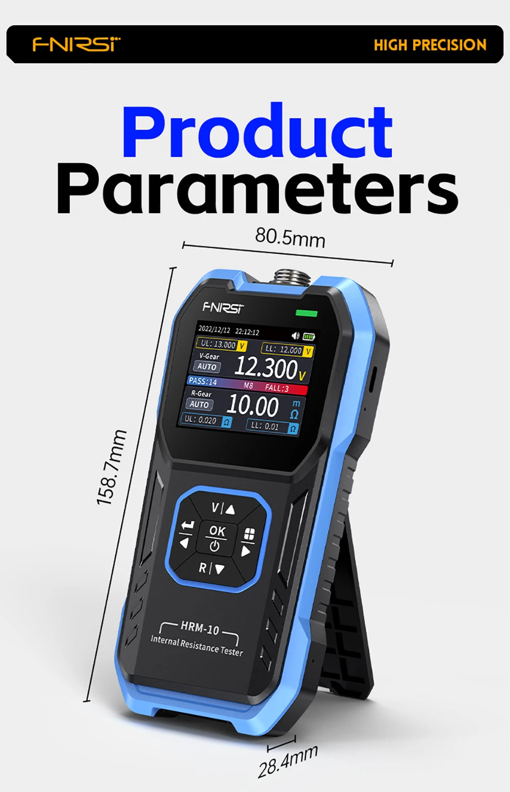 FNIRSI HRM-10 Battery Voltage Internal Resistance Tester