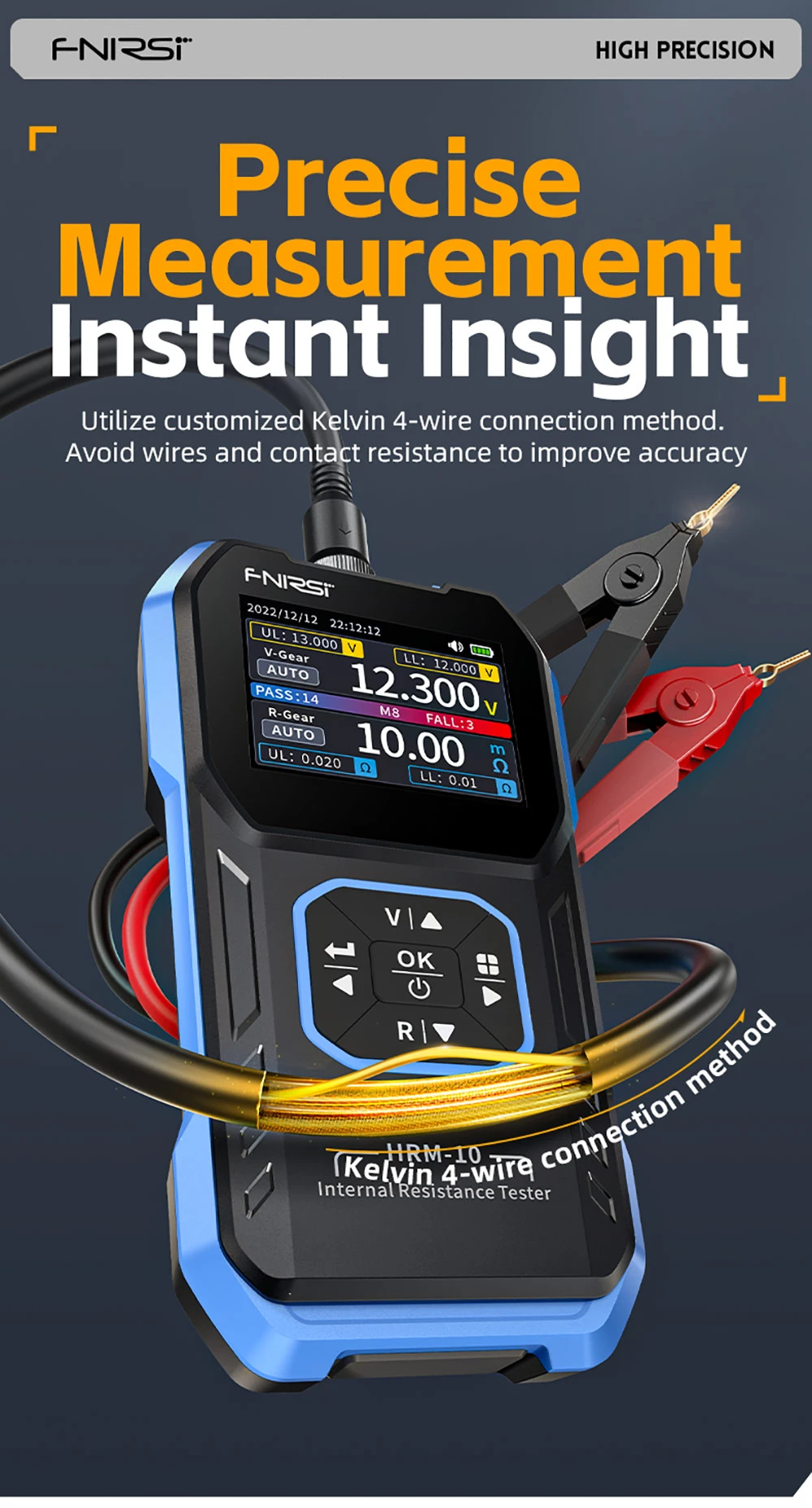 FNIRSI HRM-10 Battery Voltage Internal Resistance Tester