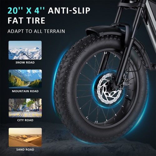 GUNAI GN88 Vélo électrique 26 Pouces 2 Moteurs 1000W 48V 22Ah 55km/h