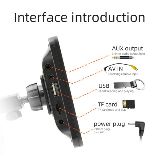 MINIX 7-inch HD CarPlay Screen, with Bracket, 1024*600P, Mirror Link, Bluetooth 5.0, Voice Assistant, Wireless CarPlay/ Android Auto, FM & AUX Signal Transmission, Support TF Card/USB
