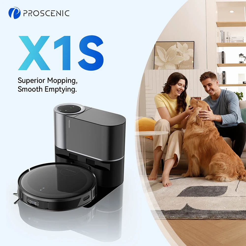 Proscenic X1S Robot Vacuum Cleaner, Black