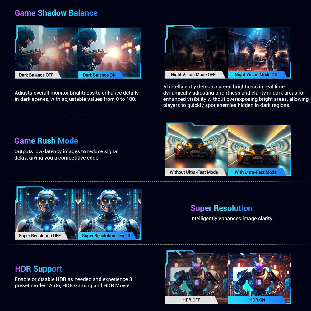 TITAN ARMY G27T8T Gaming Monitor, 26.5-inch 2560*1440 QD-OLED Screen, 360Hz Refresh Rate, 0.03ms GTG, 1000 nits, HDR 400, Adaptive-Sync, Game Assist, 65W Type-C Charging, Dual Speakers, Ambient Light, 2*HDMI 2.1 1*DP 1.4 1*USB-A 1*USB-B 1*Audio