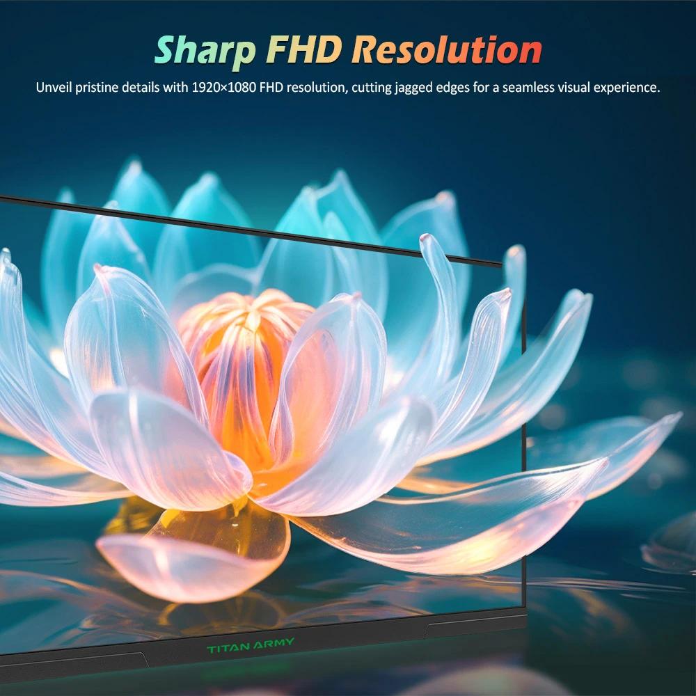 TITAN ARMY P2510G Gaming Monitor, 24.5'' 1920*1080 FAST IPS Screen, 180Hz Refresh Rate, HDR10, 99% sRGB, 1ms GTG, Adaptive Sync, Dynamic OD, Game Assist, 8 Scene Modes, Hardware Low Blue Light, Adjustable Tilt, VESA Mount, 1*HDMI2.0 1*DP1.4 1* Audio