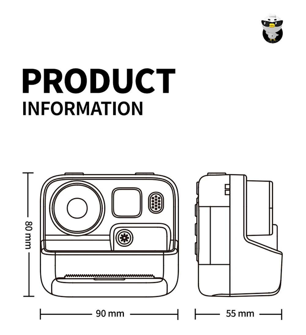 WOWKIDS K27 Kids Instant Print Camera, 48MP Front & Rear Dual Cameras, 1080P Resolution, 4 Filters, 32GB TF Card, 1400mAh Battery - Pink