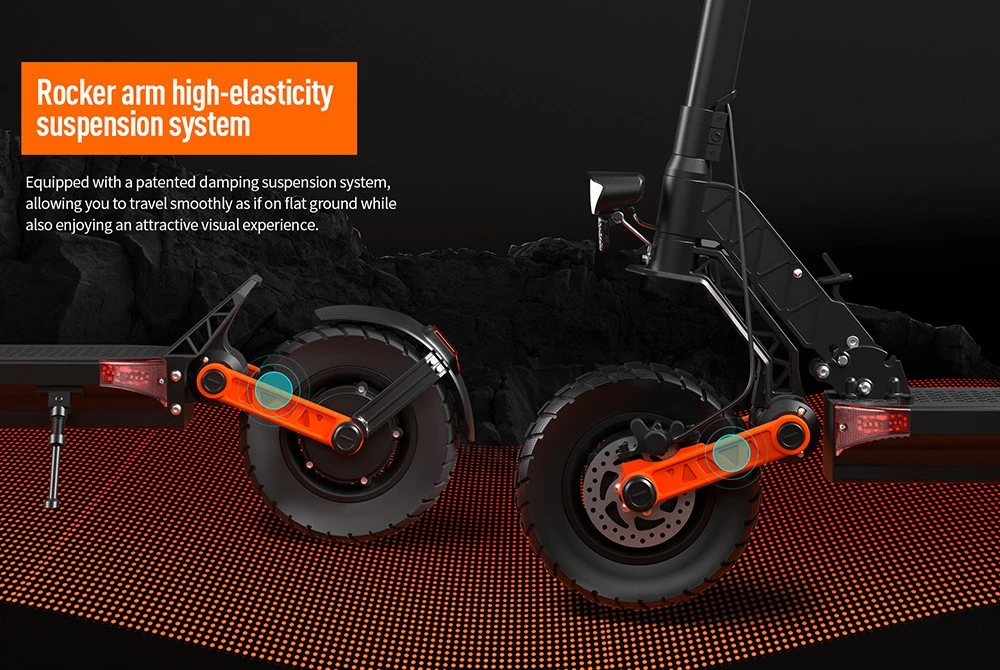 Trottinette électrique Joyor S8-SZ avec clignotants, moteur 600 W x 2, batterie 48 V 26 Ah, pneu 10 pouces, vitesse maximale 55 km/h, autonomie 75 km, doubles freins hydrauliques, amortisseurs avant et arrière, système 6 lumières