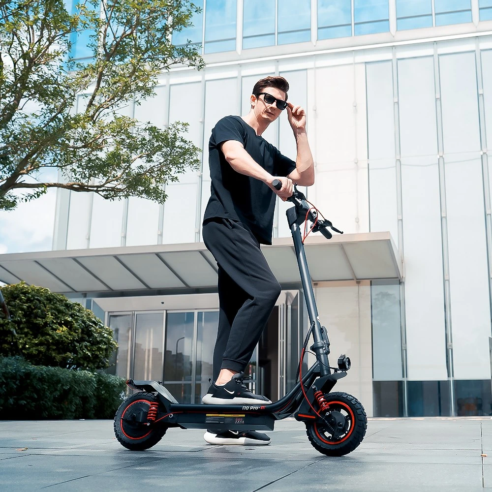 iScooter i10 Pro Electric Scooter, 800W Motor, 48V 15Ah Battery, 10-inch Tires, 45km/h Max Speed, 60km Range, Electronic Brake & Drum Brake, Front & Rear Suspension, LED Display, App Control