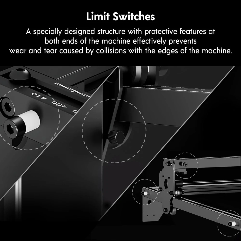 Graveur laser LONGER RAY5 20 W, mise au point fixe, point laser 0,08 x 0,1 mm, écran tactile couleur, chipset 32 bits, prise en charge de la connexion APP, zone de travail 375 x 375 mm