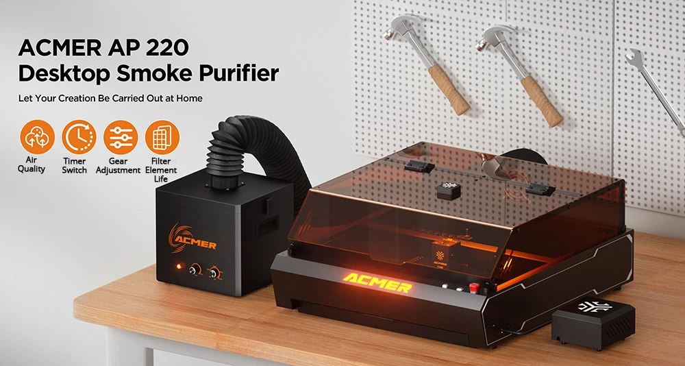 ACMER AP220 Smoke Air Purifier for Most Enclosed Laser Cutter