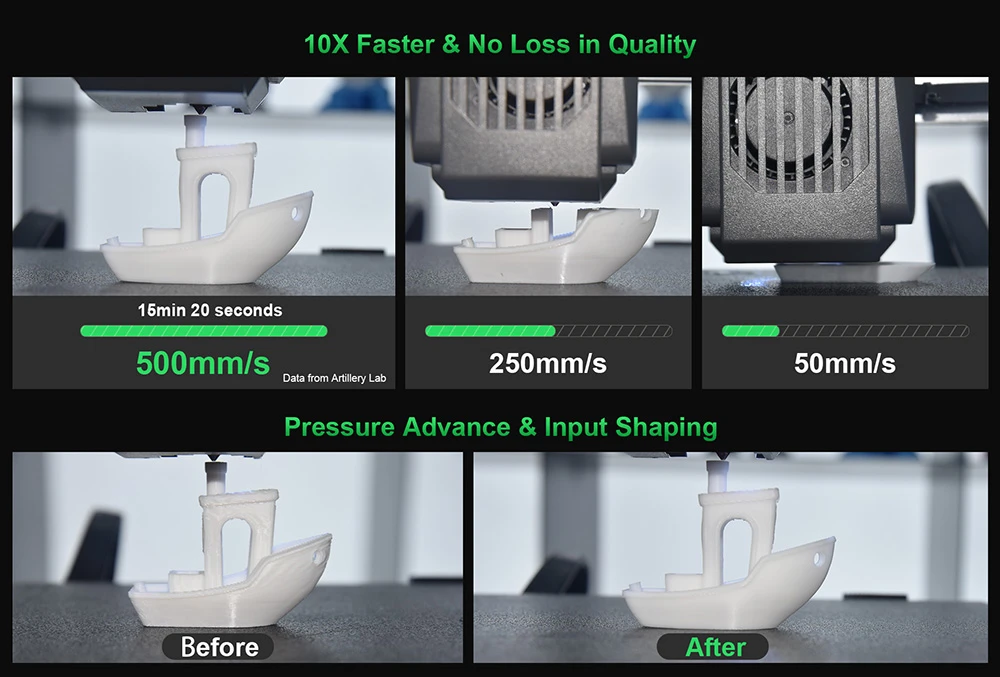 Artillery Sidewinder X4 Plus 3D Printer, 300*300*400mm, 500mm/s Print Speed, 300℃ High-temp Printing, XY-Metal Linear Guide Rail, Auto Levelling, 8000 rpm Efficient Cooling Fans