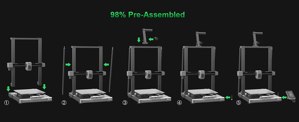 Artillery Sidewinder X4 Plus 3D Printer, 300*300*400mm, 500mm/s Print Speed, 300℃ High-temp Printing, XY-Metal Linear Guide Rail, Auto Levelling, 8000 rpm Efficient Cooling Fans