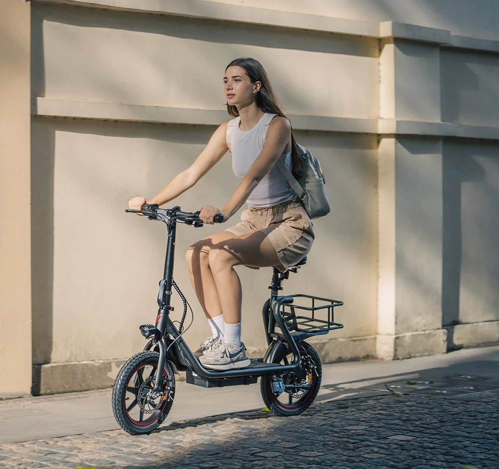 DYU C4 Folding Electric Scooter, 250W Motor, 36V 10AH Battery, 14 Inch Tires, 25km/h Max Speed, 42km Range, Front & Rear Disc Brakes