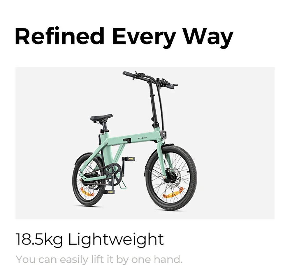 ENGWE P20 Ace Limited Edition Folding Electric Bike, 250W Silent Motor Torque Sensor, Carbon Belt, 36V 9.6Ah Battery, 100km Range, 25km/h Max Speed, Hydraulic Disc Brake, 18.5kg Light Weight, Turn Signal