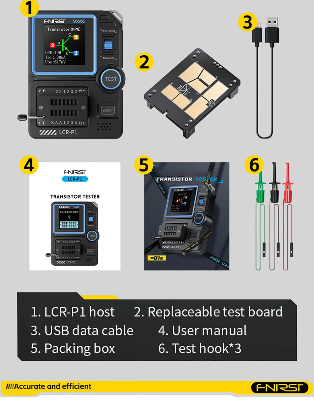 FNIRSI LCR-P1 Transistor Tester