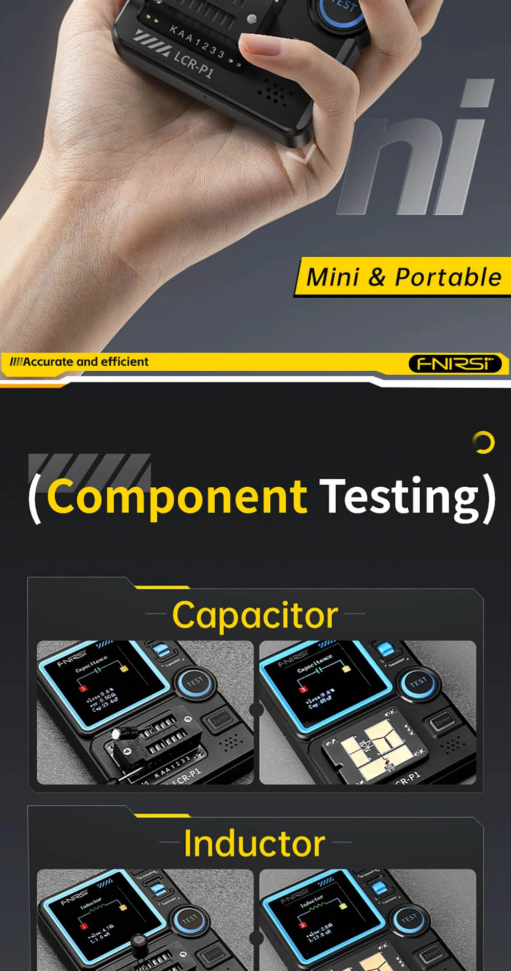 FNIRSI LCR-P1 Transistor Tester