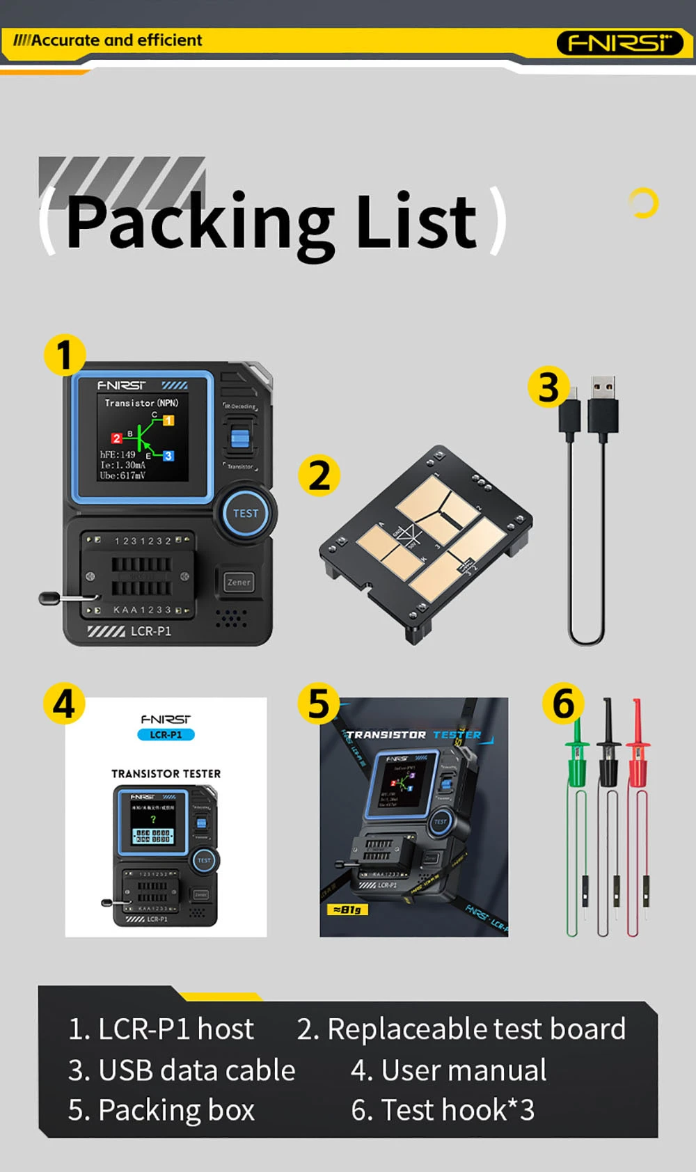 FNIRSI LCR-P1 Transistor Tester