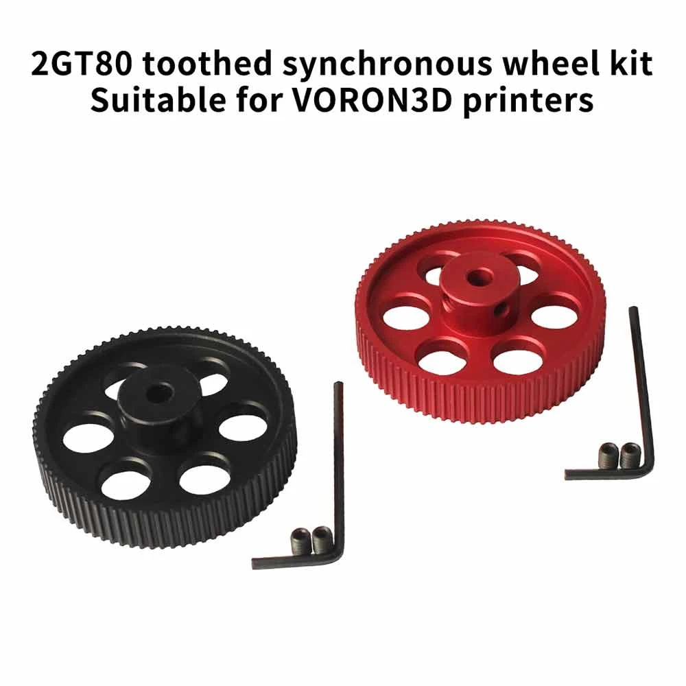 FYSETC 2GT 80 Teeth Synchronous Wheel for Width 9/10mm Belt Voron 2.4 3D Printer - Black