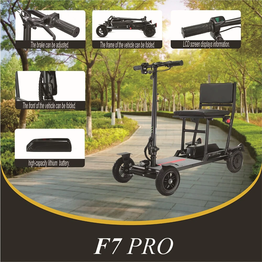 Freejoyer F7 Pro Four-wheel Electric Scooter with Seat, 300W Motor, 36V 13AH Battery, 15km/h Max Speed, 35km Max Range - Black