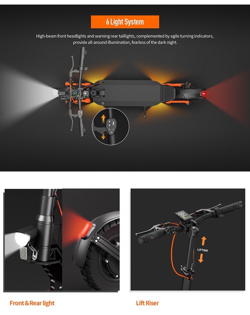 Trottinette électrique Tout Terrain JOYOR S8-E – 800W, 48V, 26Ah, 80km D’autonomie