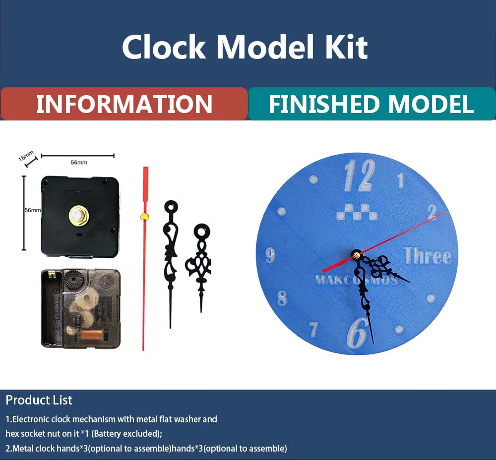 Makcosmos MKSZ05 3D Printing Clock Model Kit