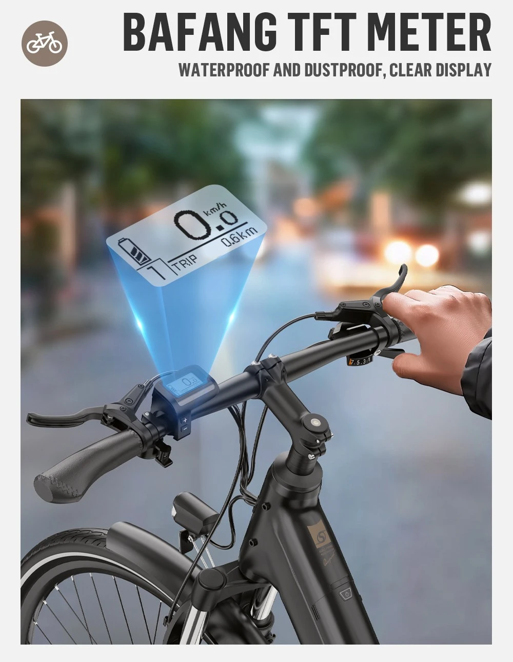 Bicicleta electrica ONESPORT OT07, motor BAFANG 250W, baterie 36V 10.4AH, 27.5