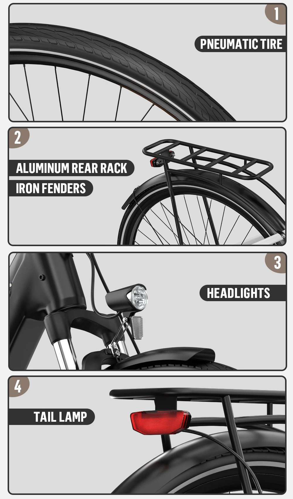 Bicicleta electrica ONESPORT OT07, motor BAFANG 250W, baterie 36V 10.4AH, 27.5