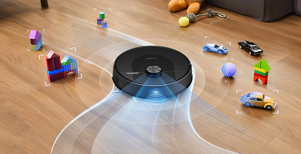 Ultenic D10 Robot Vacuum Cleaner, 15min LiDAR Quick Map, 4000Pa Suction, 120min Runtime, Carpet Auto-Boost, No-Go Zone, Time Scheduled, Siri/Alexa/APP Remote Control, for Hardwood, Tiles, Carpet, etc.