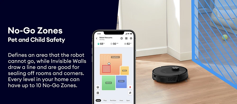 Ultenic D10 Robot Vacuum Cleaner, 15min LiDAR Quick Map, 4000Pa Suction, 120min Runtime, Carpet Auto-Boost, No-Go Zone, Time Scheduled, Siri/Alexa/APP Remote Control, for Hardwood, Tiles, Carpet, etc.