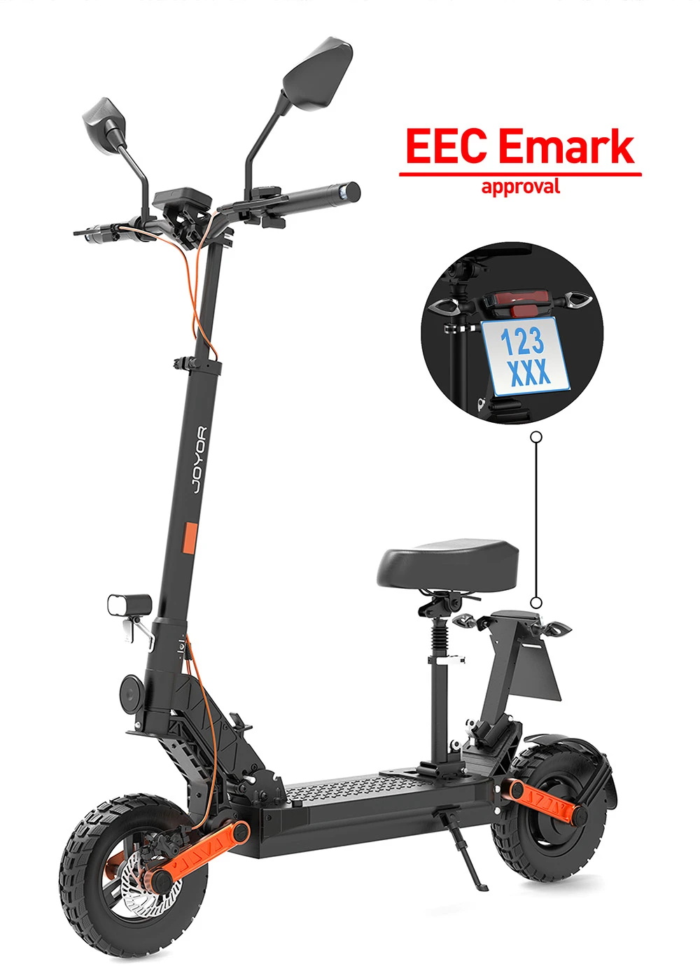 JOYOR S8E Electric Scooter, 800W Motor, 48V 26AH Battery, 10 Inch Tires, 45km/h Max Speed, 80km Range, Front & Rear Disc Brake, Front & Rear Shock Absorber