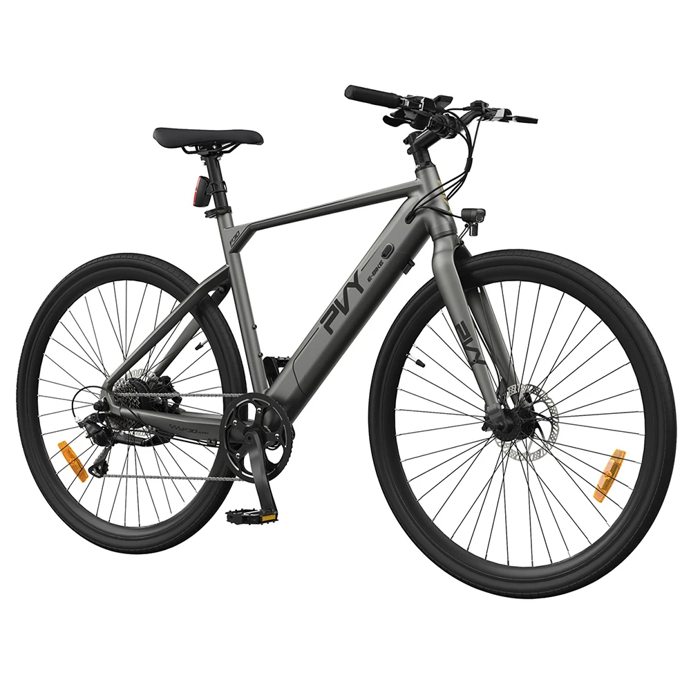 PVY P30 Electric Bike 27.5*2.1-inch Tire 500W Motor 50N.M Torque Sensor 36V 13.5Ah Battery 100km Max Range Hydraulic Disc Brake SHIMANO 9-speed Aluminum Alloy IP66 Waterproof - Grey