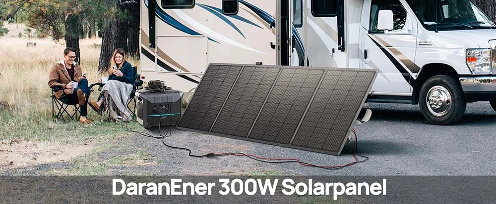 DaranEner NEO300 Portable Power Station + DaranEner SP300 300W Foldable Solar Panel, 300W 268.8Wh LiFePO4 Battery, USB-C PD60W, 110V Pure Sine Wave
