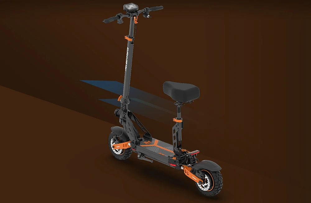 Trottinette électrique KuKirin G2 Max Pneus tout-terrain de 10 pouces Moteur 1000 W Vitesse maximale de 55 km/h Batterie 48 V 20 Ah Autonomie de 80 km Charge maximale de 120 kg Siège amovible Hauteur réglable