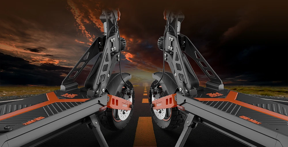 Trottinette électrique KuKirin G2 Max Pneus tout-terrain de 10 pouces Moteur 1000 W Vitesse maximale de 55 km/h Batterie 48 V 20 Ah Autonomie de 80 km Charge maximale de 120 kg Siège amovible Hauteur réglable