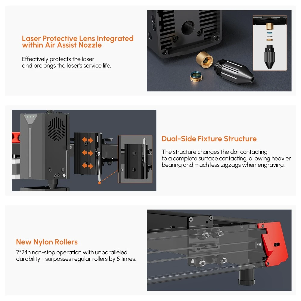 Лазерный гравер AlgoLaser Delta 22 Вт, с воздушным насосом, скорость гравировки 500 мм/с, 440*415 мм (173,2*163,4 дюйма)