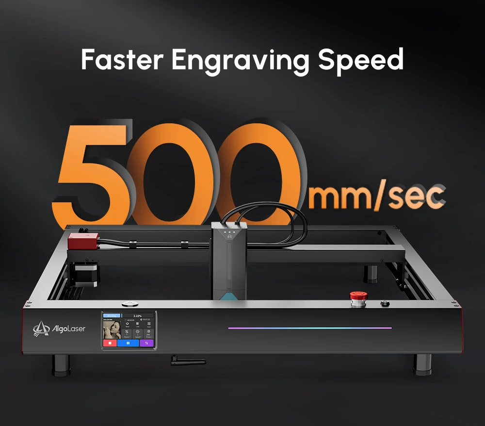 Лазерный гравер AlgoLaser Delta 22 Вт, с воздушным насосом, скорость гравировки 500 мм/с, 440*415 мм (173,2*163,4 дюйма)