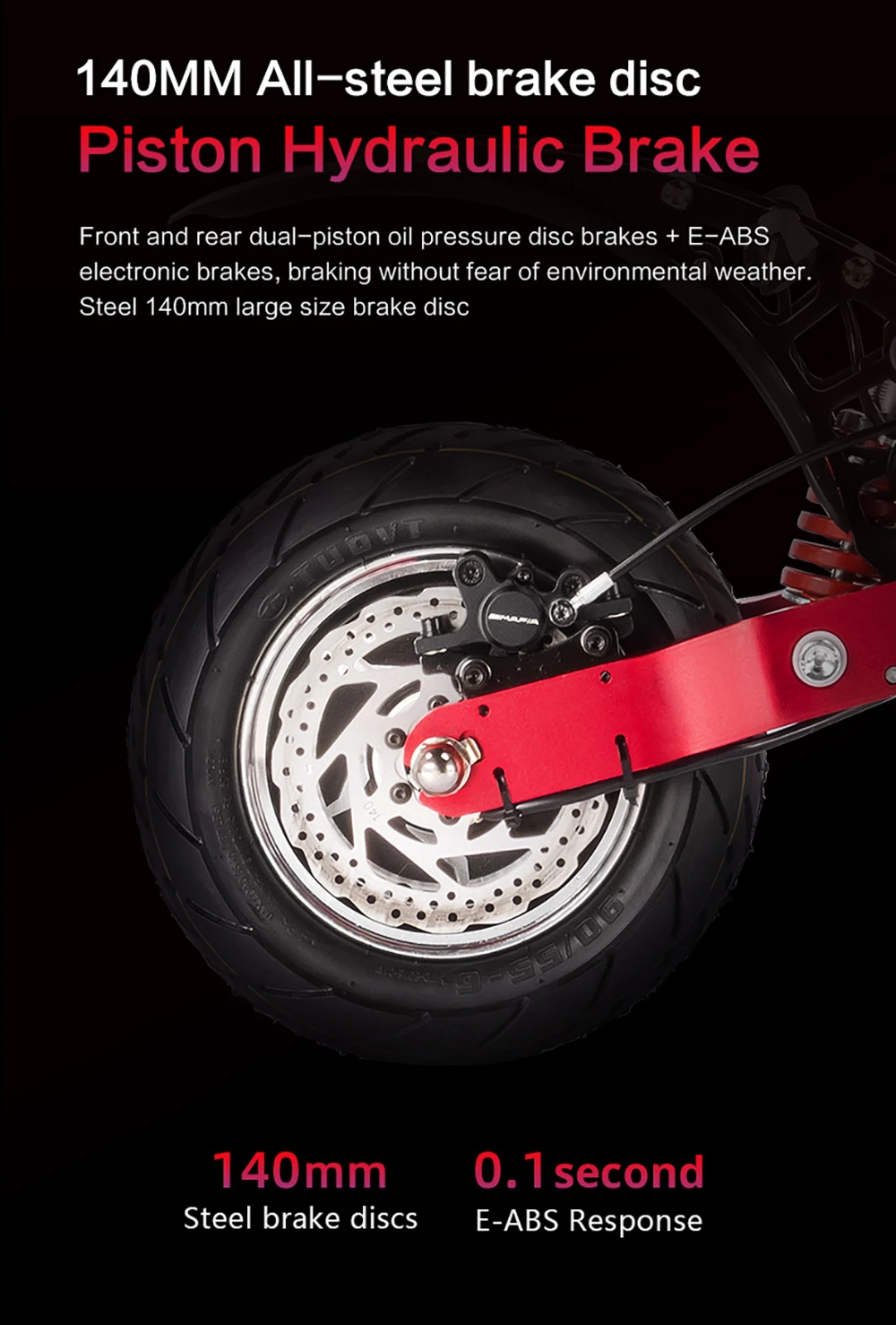 Trottinette électrique BOYUEDA Q7 Pro Max, moteur 1600 W x 2, batterie 52 V 28 Ah, pneu 10 pouces, vitesse maximale 70 km/h, autonomie 110 km, doubles freins à disque hydrauliques, amortisseur hydraulique avant et amortisseur à ressort arrière, écran LCD