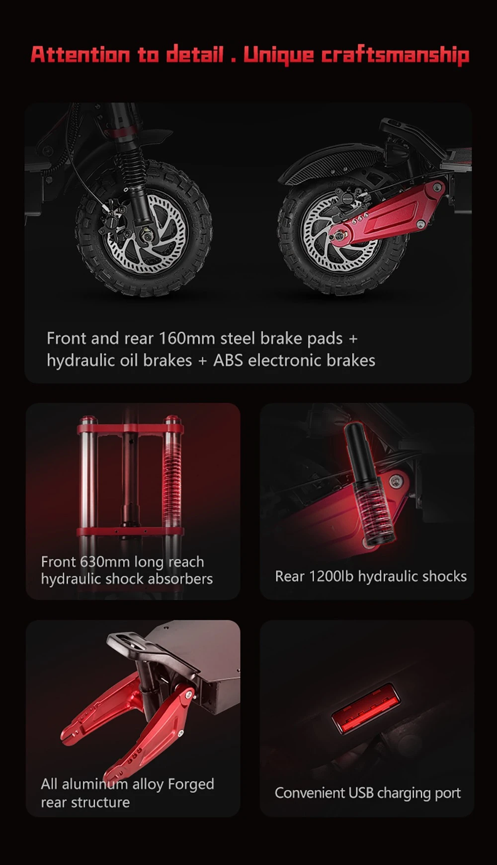 BOYUEDA S5-11 Electric Scooter, 2*3000W Motor, 60V 38AH Battery, 11-inch Tire, 85km/h Max Speed, 120km Range, Dual Hydraulic Disc Brakes, Hydraulic Shock Absorber, LCD Display