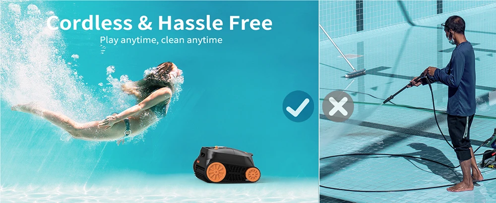 CoasTeering Nebula Cordless Robotic Pool Cleaner, 180 Mins Runtime, Wall Climbing & Waterline Cleaning, Brushless Motors, Smart Navigation, Cleaning Inground Pools up to 3229 Sq.ft