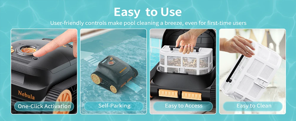 CoasTeering Nebula Cordless Robotic Pool Cleaner, 180 Mins Runtime, Wall Climbing & Waterline Cleaning, Brushless Motors, Smart Navigation, Cleaning Inground Pools up to 3229 Sq.ft