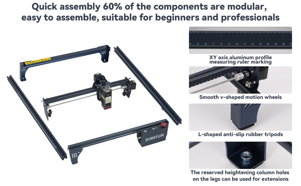 DIMIFUN DM6 B6 6W Laser Engraving Machine, Eye Protection, 0.01mm Accuracy, 0.06mm Spot, 12000mm/min Speed, 330*330mm