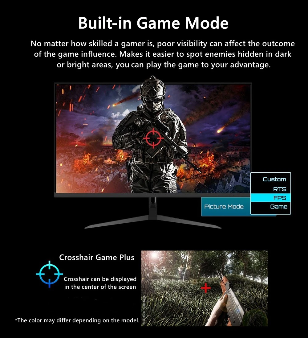 FYHXele FY32QH 32-inch Monitor, 2560*1440 WQHD 16:9 IPS Screen, 165Hz Refresh Rate, 1ms (MPRT) Response Time, 100% sRGB, 3000:1 Contrast, FreeSync & G-Sync Compatible, HDR 400, Low Blue Light, 2*DP1.4 2*HDMI 2.1 1*Audio