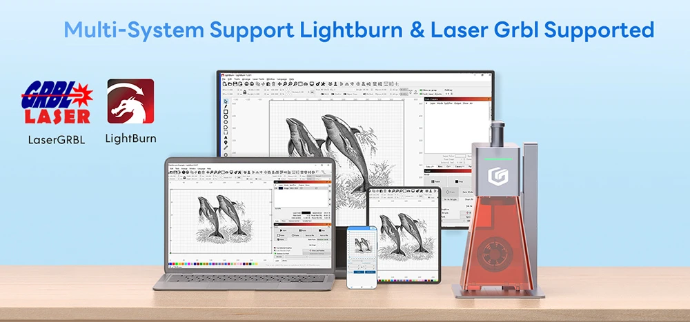 LONGER Nano Pro 12W Portable Laser Engraver, Two Diode Lasers with FAC, 5000mm/s Ultra-Fast Speed, 0.02mm Precision with Field Lens, LightBurn & LaserGRBL & LaserBurn, 10mm Wood Cutting, 100*100mm