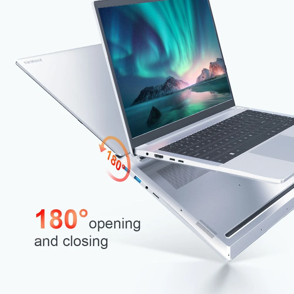 Ninkear A15 Pro Laptop, 15.6'' 1920*1080 IPS Screen,  AMD Ryzen 5 6600H 6 Cores Max 4.5GHz, 32GB RAM 1TB SSD, WiFi6 Bluetooth5.0, Backlit Keyboard, Fingerprint Unlock, 180° Opening and Closing, 2*Type-C, 1*USB2.0 1*USB3.0 1*HDMI 1*Headset 1*Micro SD